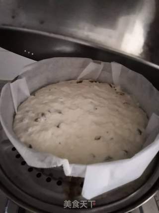 豆渣葡萄干发糕的做法步骤:9