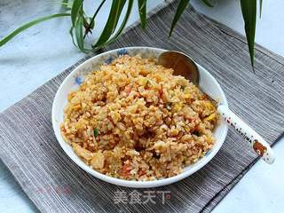 番茄鸡蛋炒饭的做法步骤:6