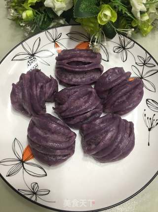 紫薯花卷的做法步骤:14