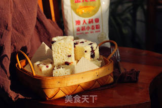牛奶蔓越莓发糕的做法步骤:15