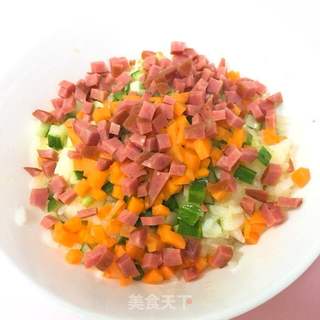红肠炒饭的做法步骤:3
