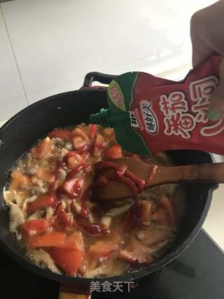 番茄鸡蛋打卤面的做法步骤:9