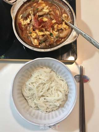 番茄鸡蛋打卤面的做法步骤:14