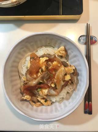 番茄鸡蛋打卤面的做法步骤:15