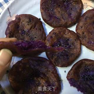 奶香紫薯饼的做法步骤：17