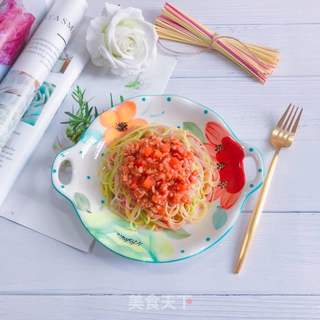 西红柿肉沫拌面的做法步骤:8