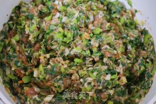猪肉茼蒿馅水煎饺的做法步骤:4