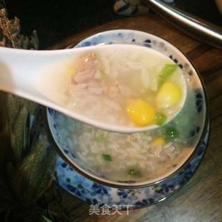 牛肉玉米豌豆粥的做法步骤:10