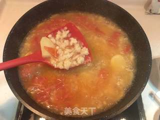 西红柿土豆疙瘩汤的做法步骤:7