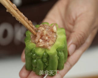 苦瓜酿肉的做法步骤:9