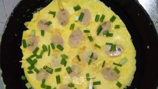 鸡肉肠烘蛋的做法步骤:7