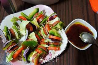 什蔬黑椒牛肉香肠烤串的做法步骤:4