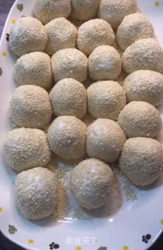 空心豆沙馅芝麻球的制作方法的做法步骤:7