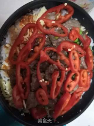 红椒牛肉芝士饭的做法步骤:4