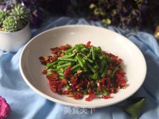 红椒拌豇豆的做法步骤:7