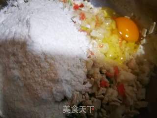 虾仁豆腐蔬菜煎饼的做法步骤：11