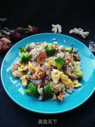 海参蔬菜炒饭的做法步骤:18