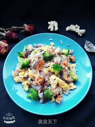 海参蔬菜炒饭的做法步骤:19