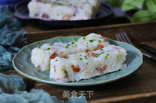 萝卜腊肠蒸糕的做法步骤:11