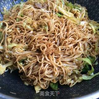 孜然牛肉炒面的做法步骤:7