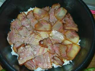#腊味#腊肉杂蔬拌饭的做法步骤:3