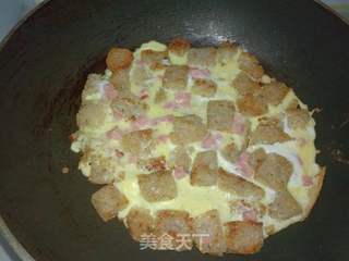 杂粮发糕煎蛋的做法步骤:7