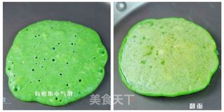 菠菜厚松饼圣诞树——宝宝辅食的做法步骤:4