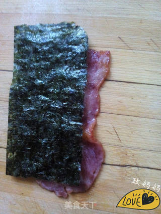 培根海苔饭卷的做法步骤:5