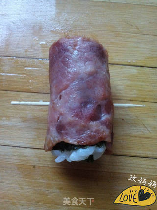 培根海苔饭卷的做法步骤:7