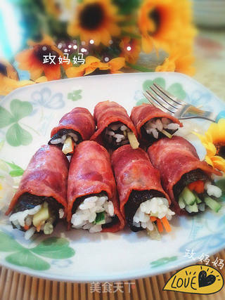 培根海苔饭卷的做法步骤:9