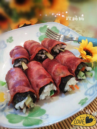 培根海苔饭卷的做法步骤:10