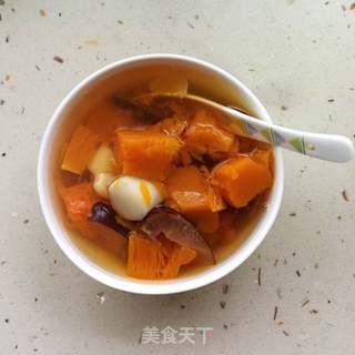 南瓜山药百合糖水的做法步骤:5