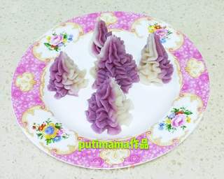 创意双色山药泥的做法步骤:4
