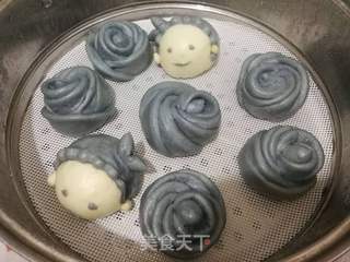 蓝玫瑰馒头的做法步骤:14