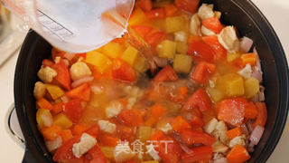 番茄鸡肉芝士焗饭【初味日记】的做法步骤:6