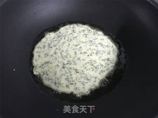 茼蒿鸡蛋饼的做法步骤:7