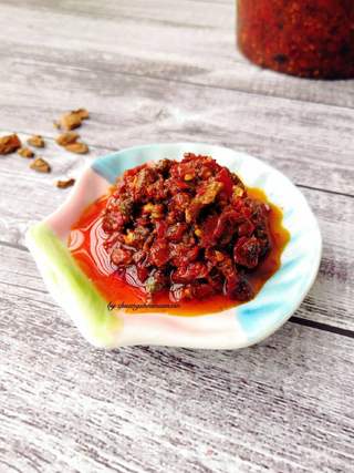 香辣牛肉酱的做法步骤:14