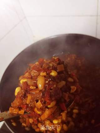暖暖和和的牛肉香菇辣酱的做法步骤:8