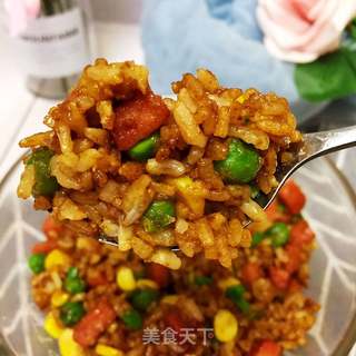 三丁酱油炒饭的做法步骤:11