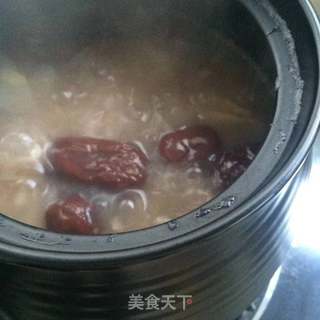 银耳红枣水果粥的做法步骤:7