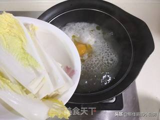白菜荷包蛋鸡汤面的做法步骤:7