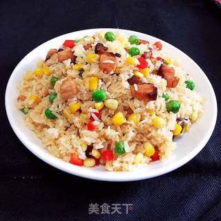 腊肉炒饭的做法步骤：6