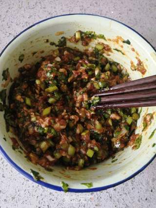 茼蒿猪肉馅饼的做法步骤:6