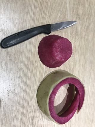 教大家雕刻萝卜花(直瓣月季花的做法步骤:3