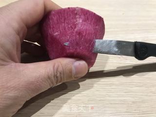 教大家雕刻萝卜花(直瓣月季花的做法步骤:6