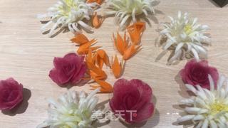 教大家雕刻萝卜花(直瓣月季花的做法步骤:32