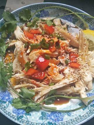 傣味柠檬手撕鸡的做法步骤:6