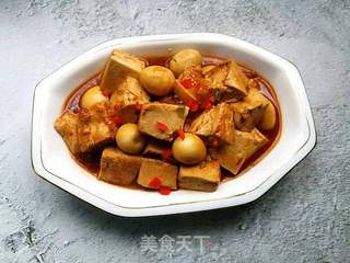 鹌鹑蛋烧豆腐的做法步骤:6