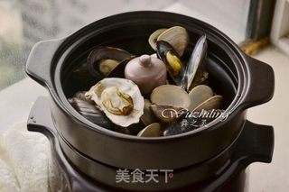 原汤什锦蒸海鲜的做法步骤:5