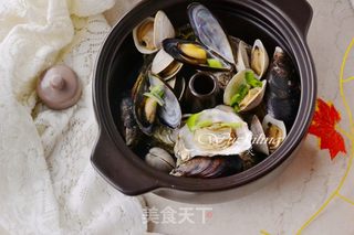 原汤什锦蒸海鲜的做法步骤:7